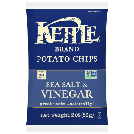 KETTLE FOODS Kettle Potato Chip Sea Salt & Vinegar 2 oz., PK24 108432